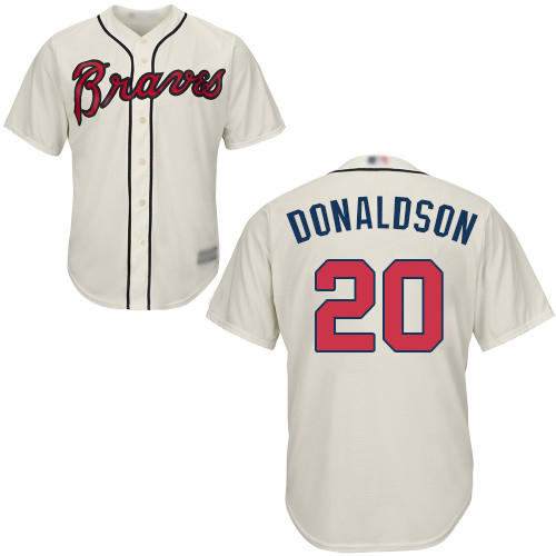 Braves #20 Josh Donaldson Cream Cool Base Stitched Youth MLB Jersey